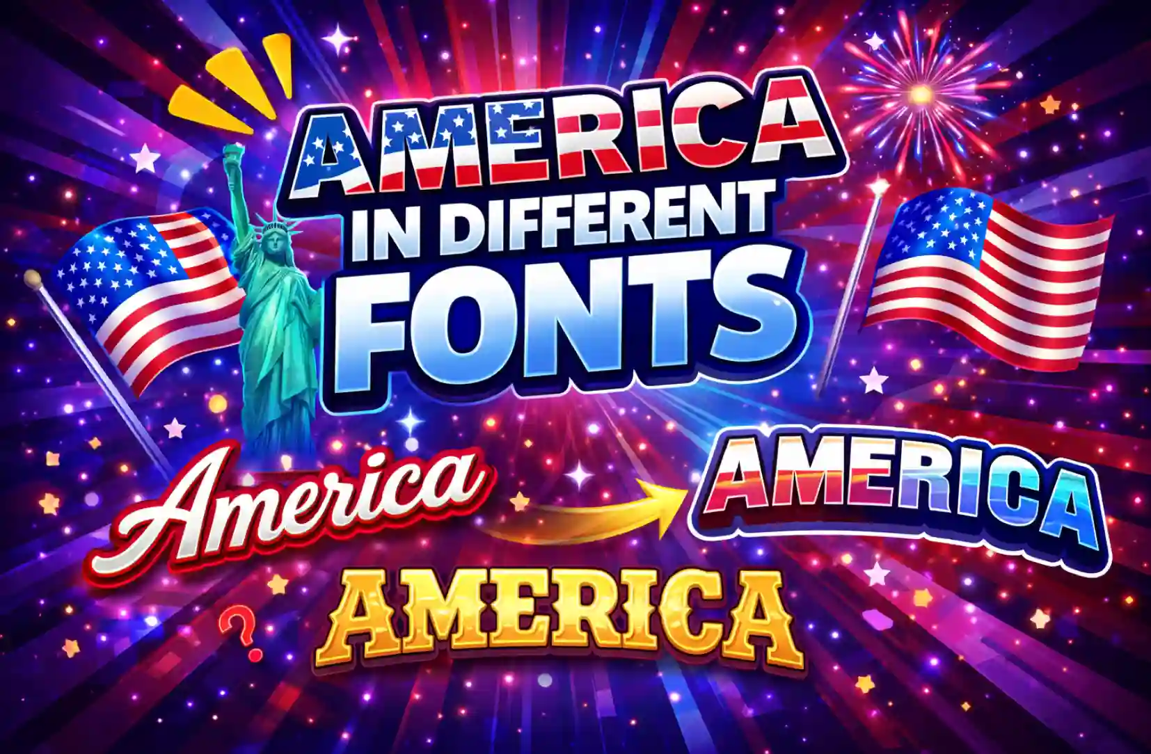 America in Different Fonts