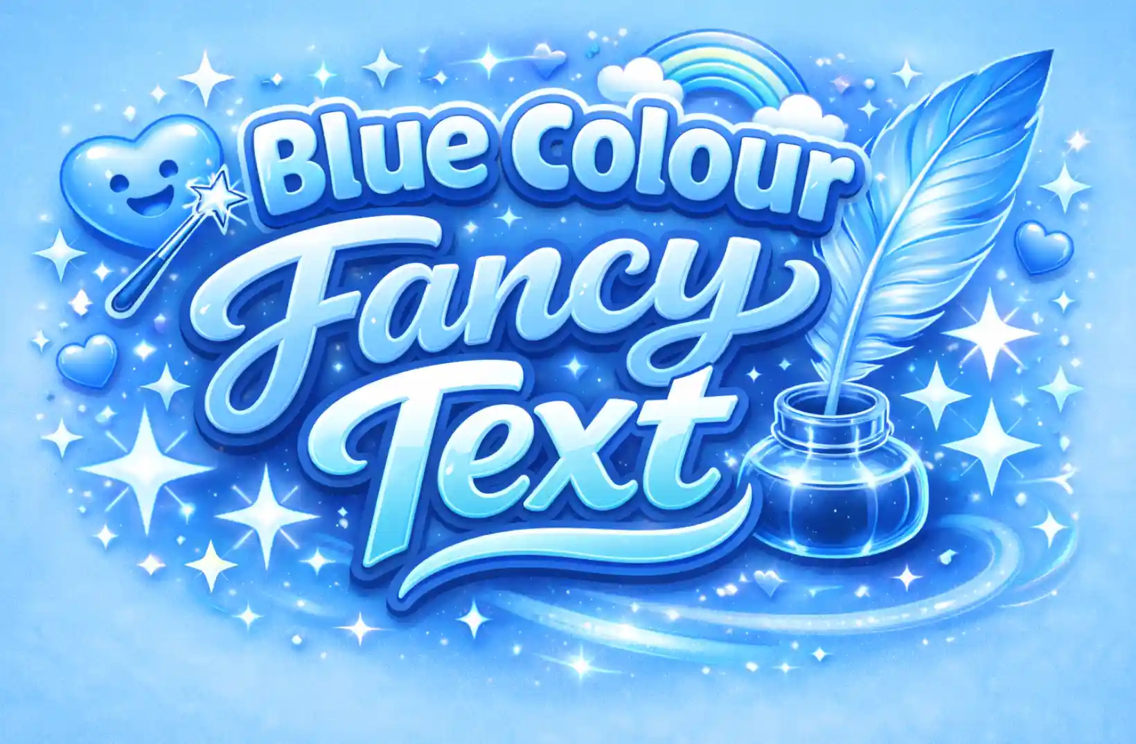 Blue Colour Fancy Text