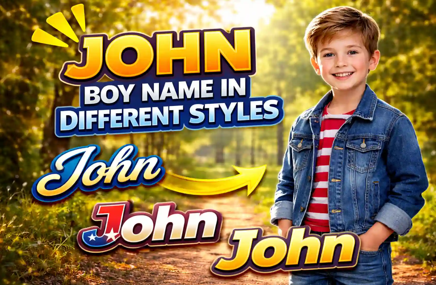 John Boy Name Stylish Design