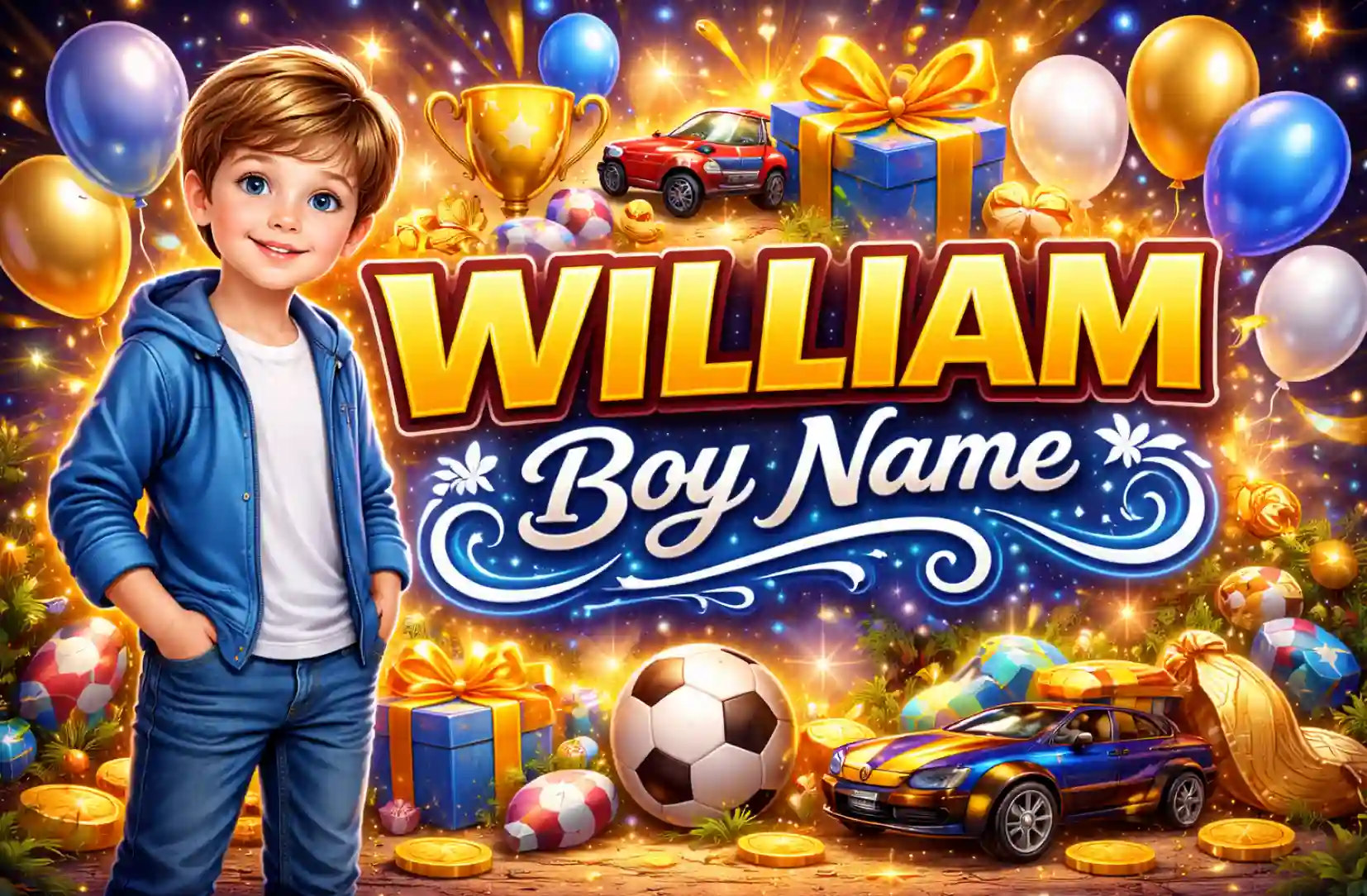 William Boy Name Fancy Design